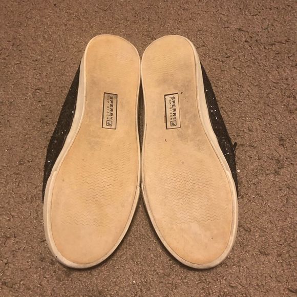 Sperry Top-Sider Womens Boat Shoes Mocs US 9 M Black Sequin Glitter 9448069 - Picture 4 of 4